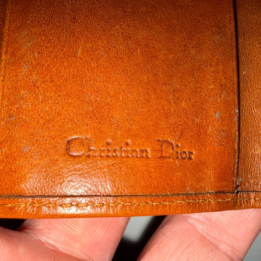 Vintage Christian Dior Brown Leather Key Holder Case Wallet CD Crest Logo Snaps - Picture 5 of 9